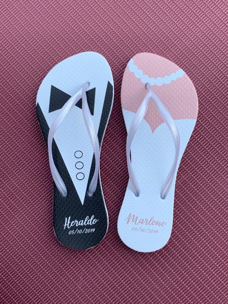 Chinelo personalizado casamento
