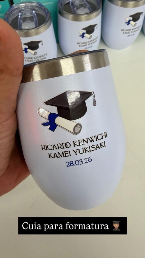 lembrancinhas personalizadas em evento real de formatura atendido pela Custumizu